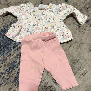 Floral Baby Outfit with Pink Pants
